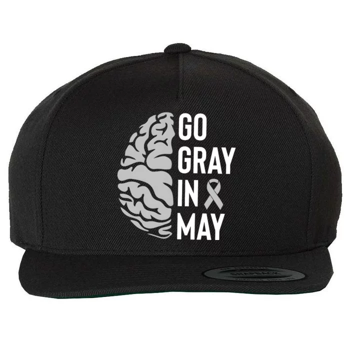 Go Gray In May Brain Tumor Awareness Wool Snapback Cap