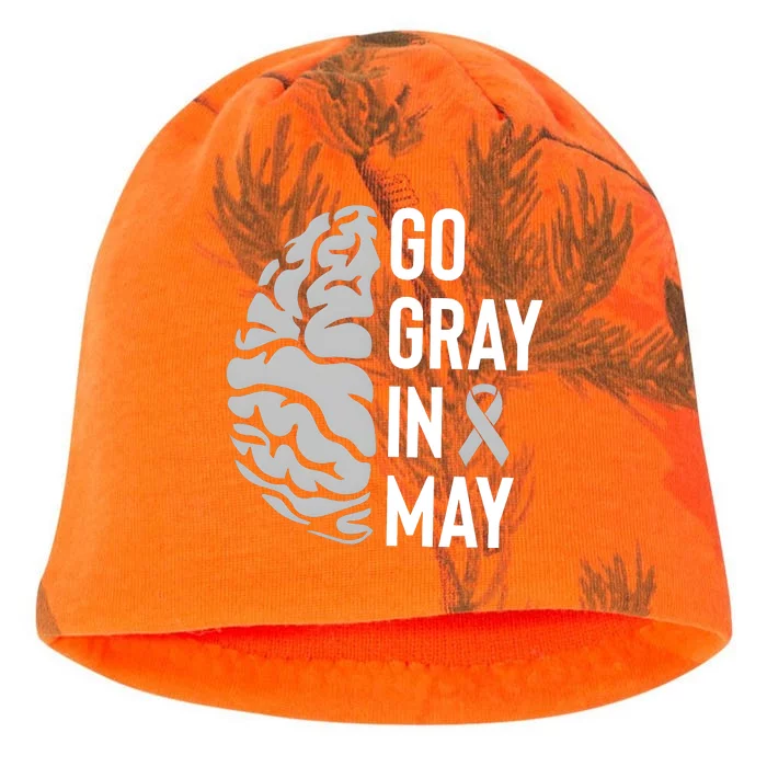 Go Gray In May Brain Tumor Awareness Kati - Camo Knit Beanie