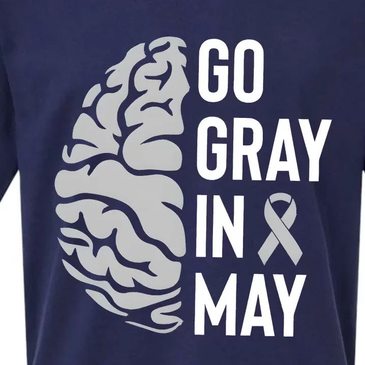 Go Gray In May Brain Tumor Awareness Sueded Cloud Jersey T-Shirt