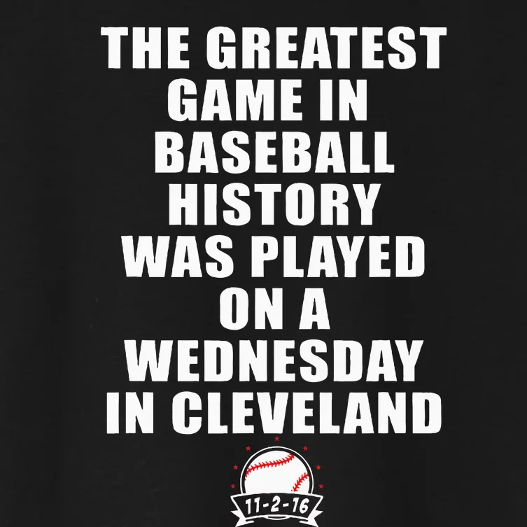 Greatest Game In Baseball Was On A Wednesday In Cleveland Women's Crop Top Tee