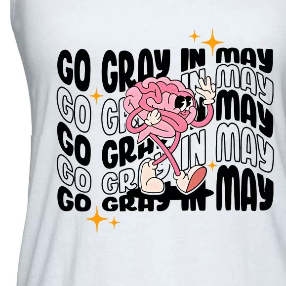 Go Gray In May Brain Tumor Awareness Nurse Brain Mental Brain Cancer Patients Ladies Essential Flowy Tank