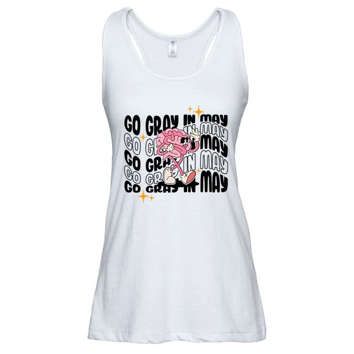 Go Gray In May Brain Tumor Awareness Nurse Brain Mental Brain Cancer Patients Ladies Essential Flowy Tank