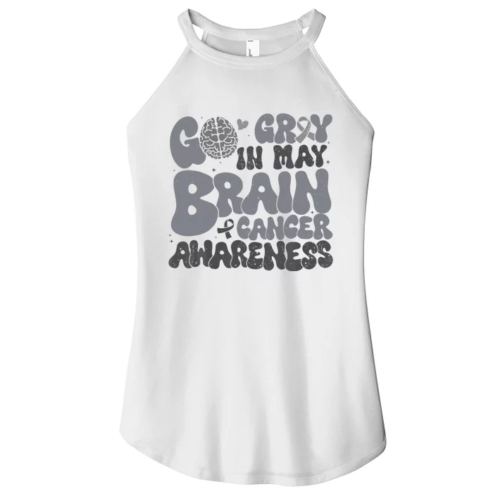 Go Gray In May For Brain Tumor Cancer Awareness Gray Ribbon Women’s Perfect Tri Rocker Tank