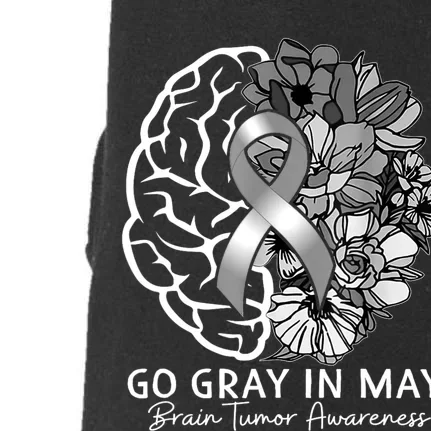 Go Gray In May Brain Tumor Awareness In May Doggie 3-End Fleece Hoodie