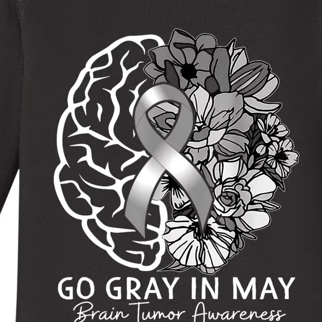 Go Gray In May Brain Tumor Awareness In May Baby Long Sleeve Bodysuit