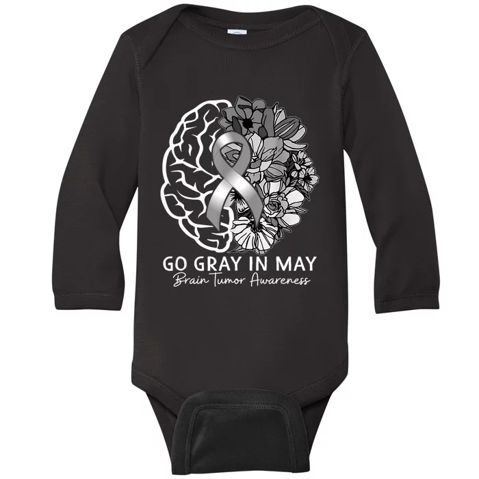 Go Gray In May Brain Tumor Awareness In May Baby Long Sleeve Bodysuit