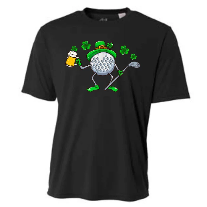 Golf Golfing Irish Golfer Beer Humor Dad St Patricks Day Gift Cooling Performance Crew T-Shirt