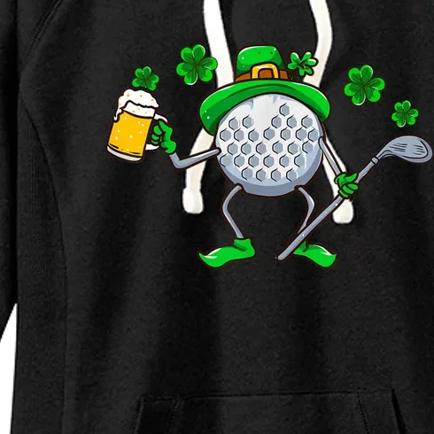 Golf Golfing Irish Golfer Beer Humor Dad St Patricks Day Gift Women's Fleece Hoodie