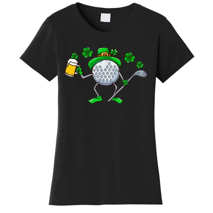 Golf Golfing Irish Golfer Beer Humor Dad St Patricks Day Gift Women's T-Shirt