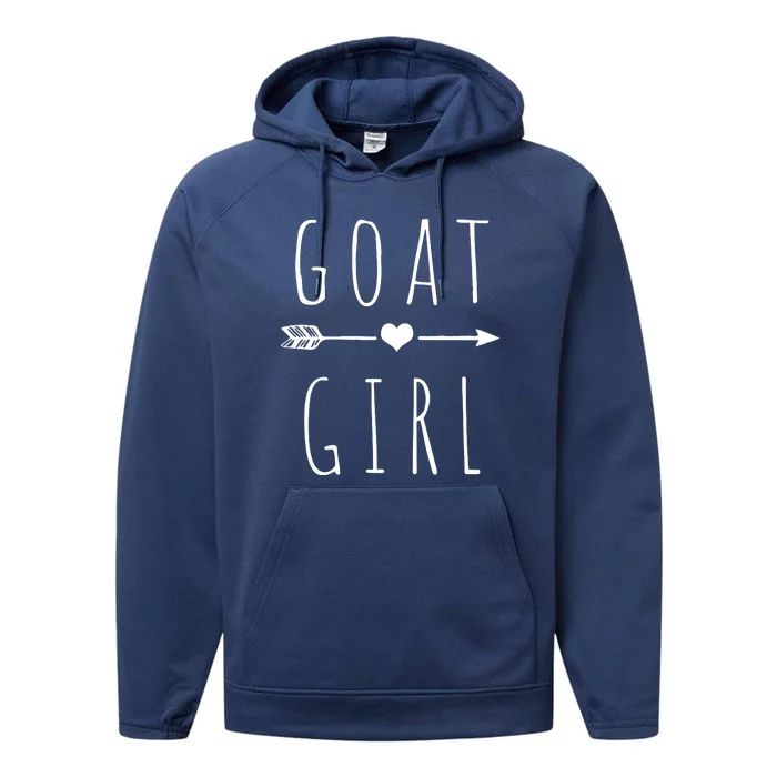 Goat Girl I Love Goats Performance Fleece Hoodie