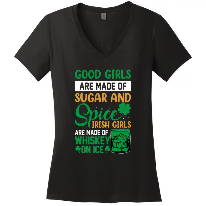 Good Girls Irish Girls Ireland Irish Proud St Patrick Day Women's V-Neck T-Shirt