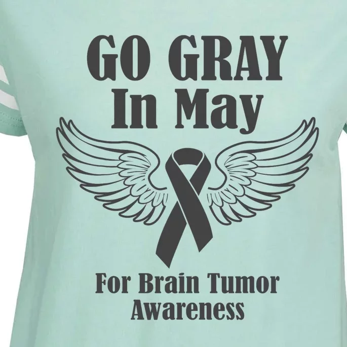 Go Gray In May Brain Tumor Awareness Cancer Hope Gray Ribbon Enza Ladies Jersey Football T-Shirt