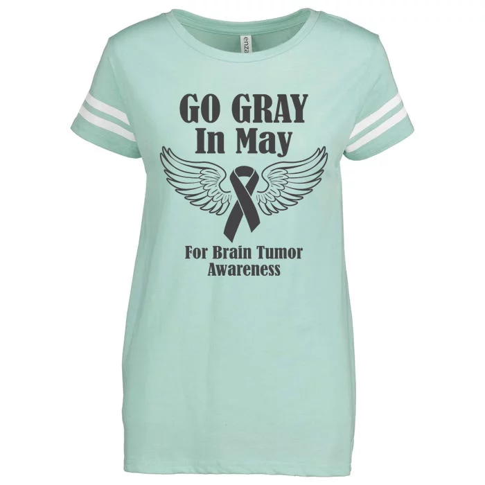 Go Gray In May Brain Tumor Awareness Cancer Hope Gray Ribbon Enza Ladies Jersey Football T-Shirt