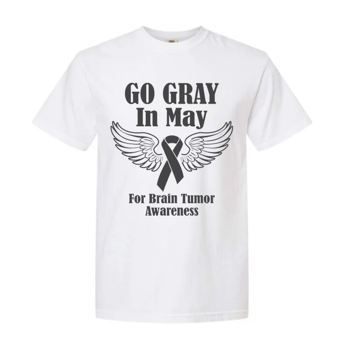 Go Gray In May Brain Tumor Awareness Cancer Hope Gray Ribbon Garment-Dyed Heavyweight T-Shirt