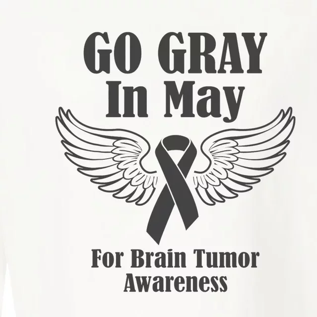 Go Gray In May Brain Tumor Awareness Cancer Hope Gray Ribbon Cropped Pullover Crew