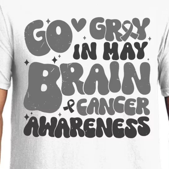 Go Gray In May Brain Tumor Cancer Awareness Day Grey Groovy Pajama Set