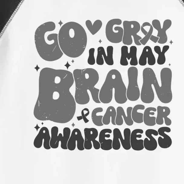 Go Gray In May Brain Tumor Cancer Awareness Day Grey Groovy Toddler Fine Jersey T-Shirt