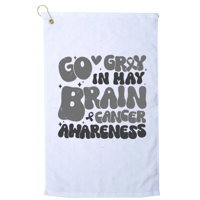 Go Gray In May Brain Tumor Cancer Awareness Day Grey Groovy Platinum Collection Golf Towel