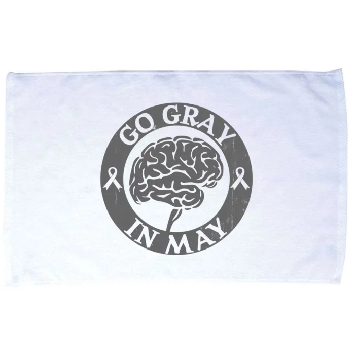 Go Gray In May Brain Cancer Tumor Awareness Wear Gray Ribbon Microfiber Hand Towel