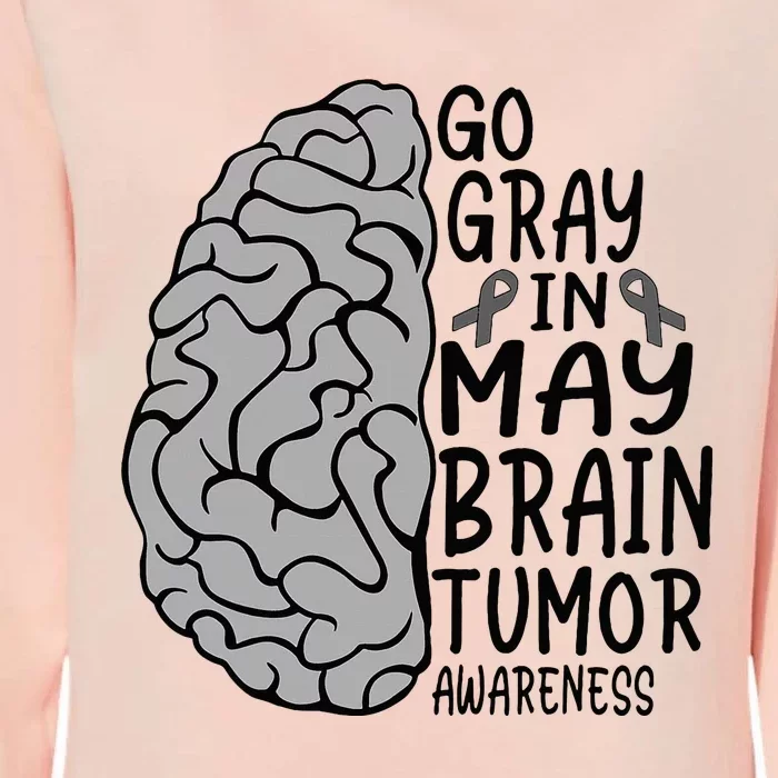 Go Gray In May Brain Cancer Tumor Awareness Grey Ribbon Womens California Wash Sweatshirt