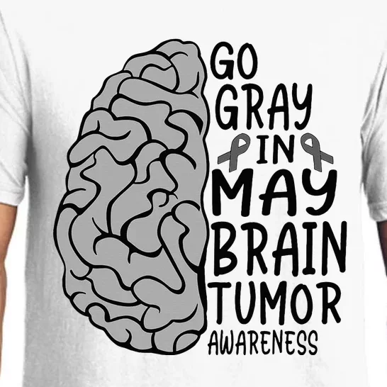 Go Gray In May Brain Cancer Tumor Awareness Grey Ribbon Pajama Set