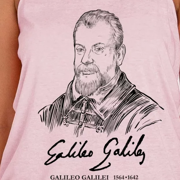 Galileo Galilei Italian Astronomer Astronomy Science Women's Knotted Racerback Tank