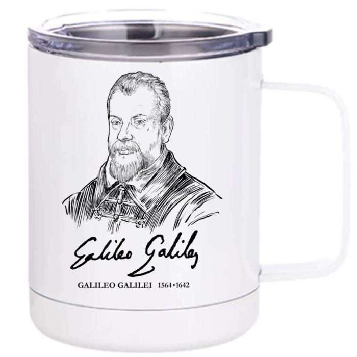 Galileo Galilei Italian Astronomer Astronomy Science Front & Back 12oz Stainless Steel Tumbler Cup