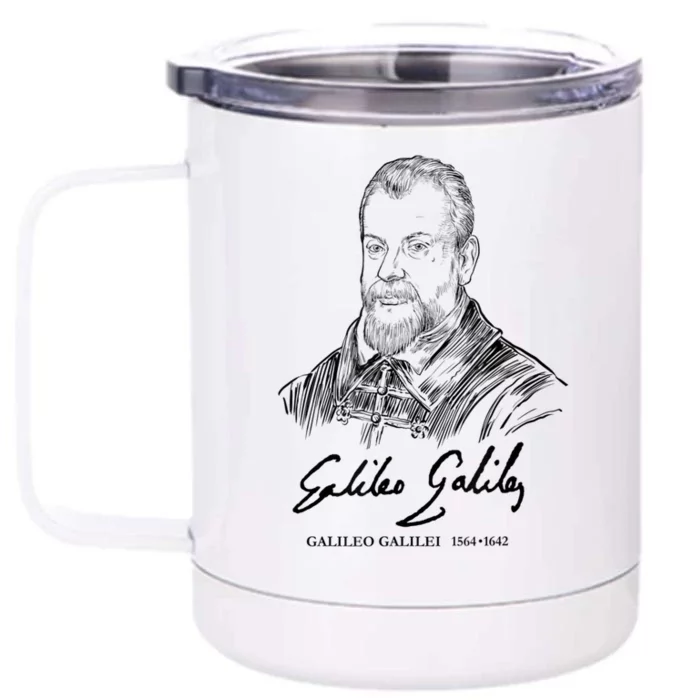 Galileo Galilei Italian Astronomer Astronomy Science Front & Back 12oz Stainless Steel Tumbler Cup