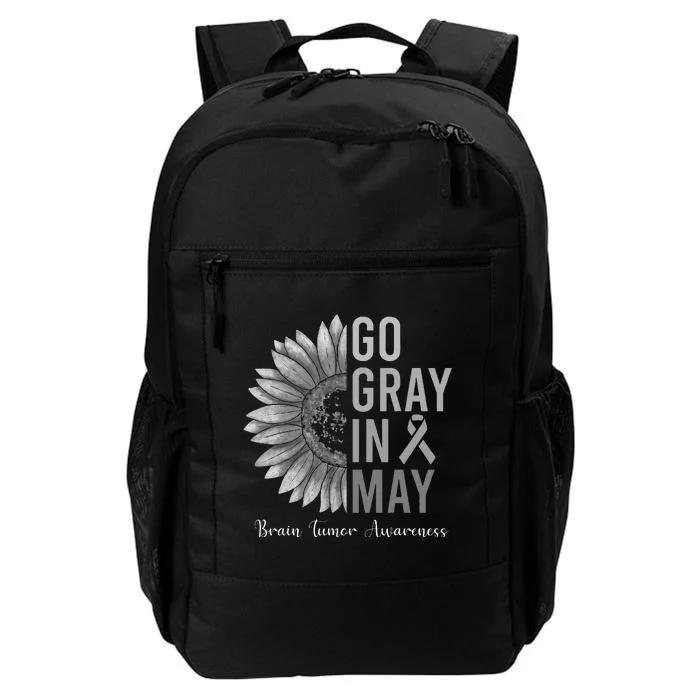 Go Gray In May Brain Tumor Cancer Awareness Gray Sunflower Daily Commute Backpack