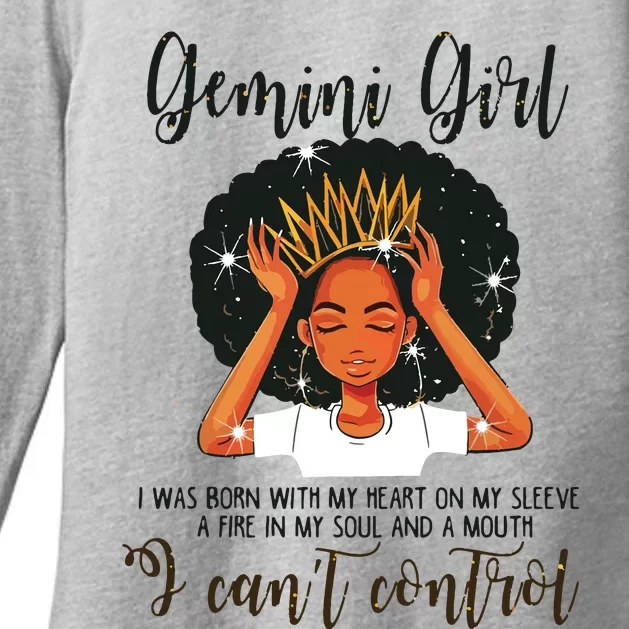 Gemini Girl I Cant Control Zodiac Birthday Black Woman Womens CVC Long Sleeve Shirt