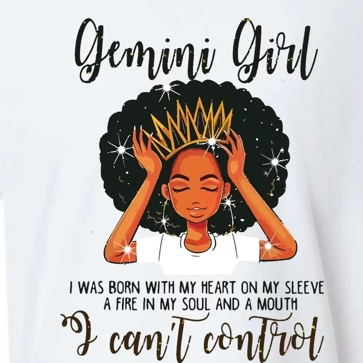 Gemini Girl I Cant Control Zodiac Birthday Black Woman Sueded Cloud Jersey T-Shirt