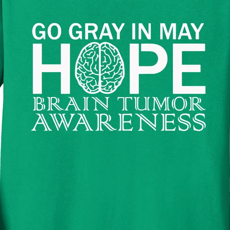 Go Gray In May Brain Cancer Kids Long Sleeve Shirt