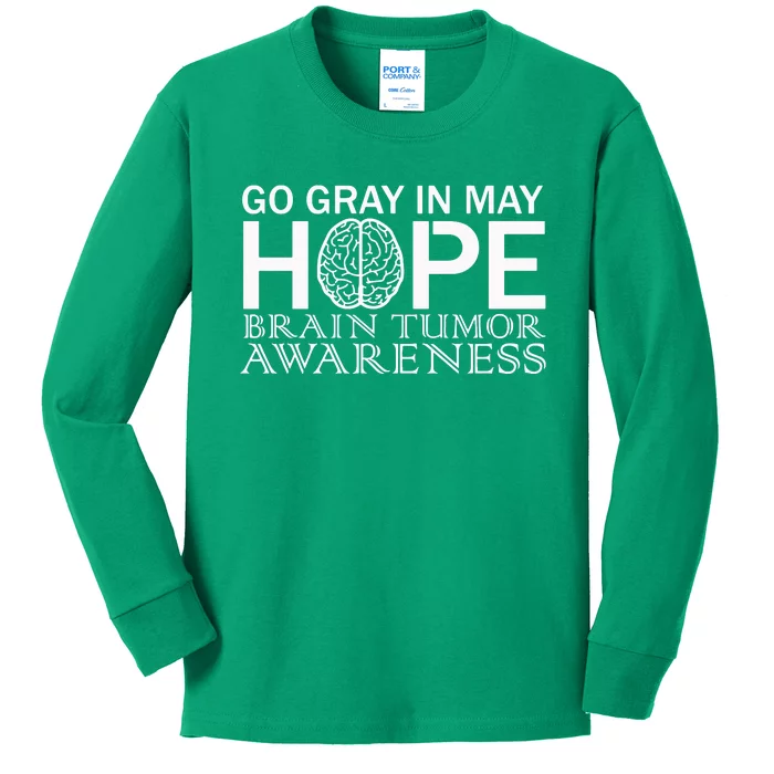 Go Gray In May Brain Cancer Kids Long Sleeve Shirt