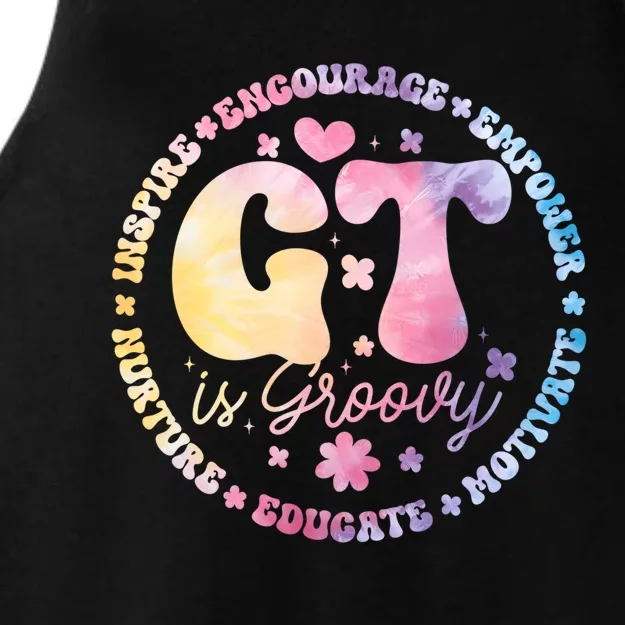 Gifted Gt Is Groovy Teacher Appreciation Week Back To School Great Gift Ladies Tri-Blend Wicking Tank