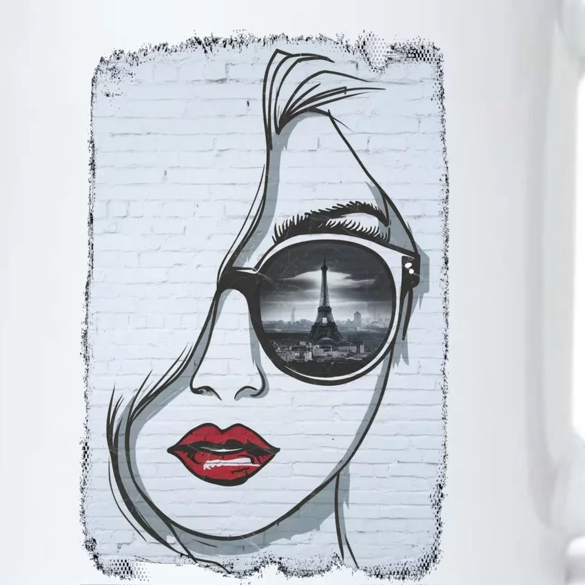 Graffiti Girl In Paris Black Color Changing Mug