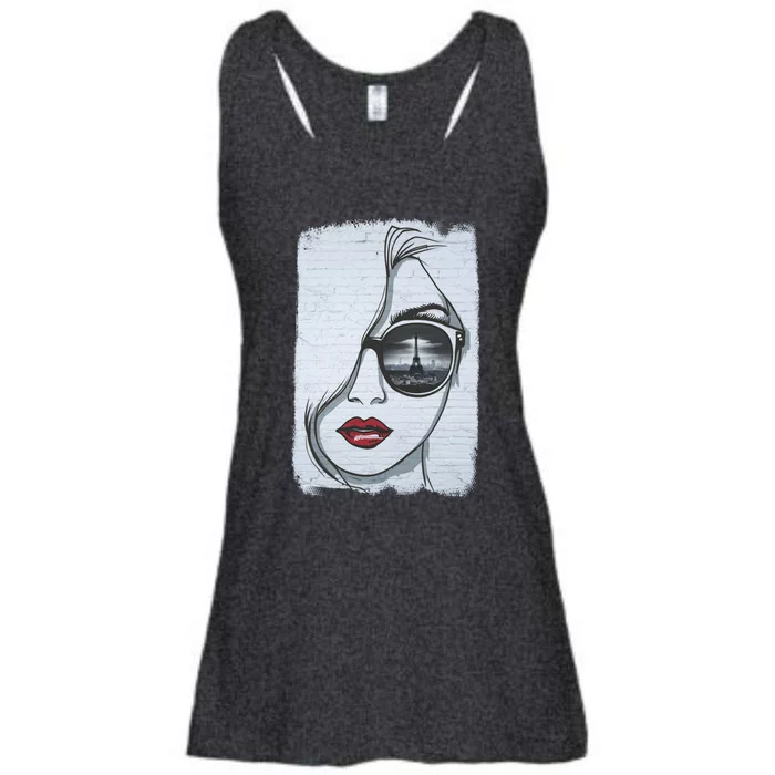 Graffiti Girl In Paris Ladies Essential Flowy Tank