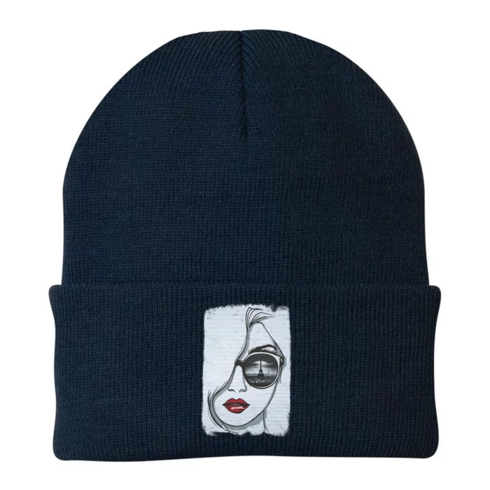 Graffiti Girl In Paris Knit Cap Winter Beanie