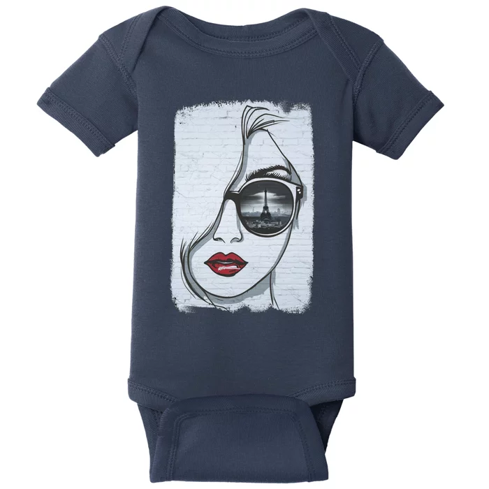 Graffiti Girl In Paris Baby Bodysuit