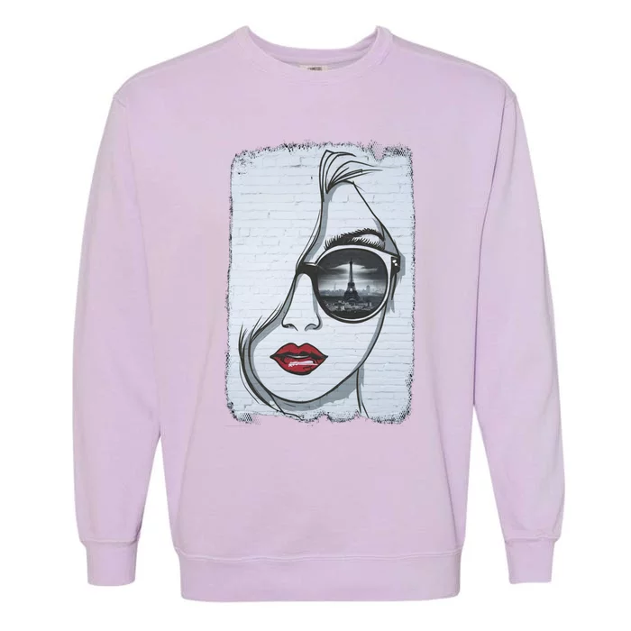 Graffiti Girl In Paris Garment-Dyed Sweatshirt