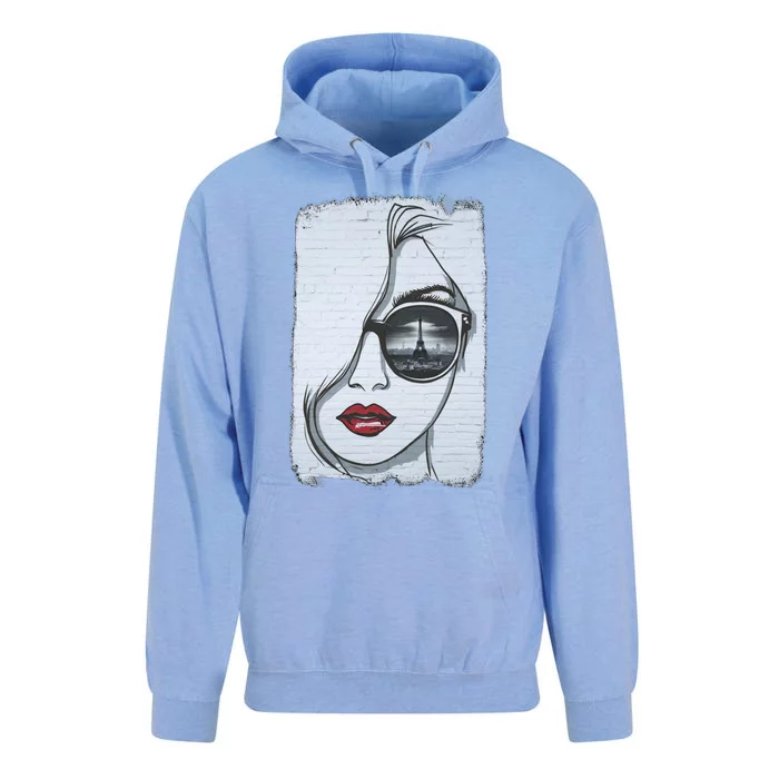 Graffiti Girl In Paris Unisex Surf Hoodie