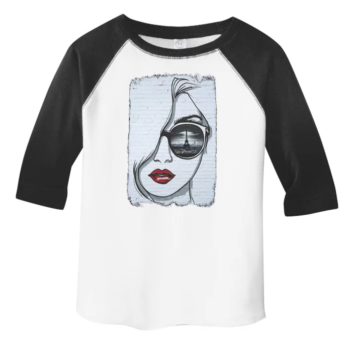 Graffiti Girl In Paris Toddler Fine Jersey T-Shirt