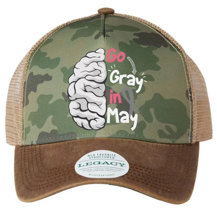 Go Gray In May Brain Cancer Awareness Grey Ribbon Sunflower Meaningful Gift Legacy Tie Dye Trucker Hat