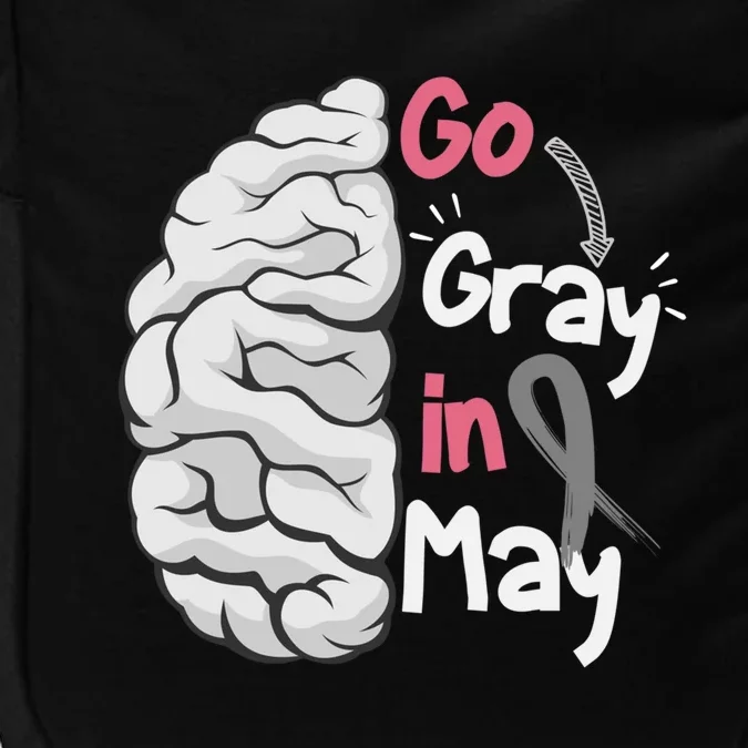 Go Gray In May Brain Cancer Awareness Grey Ribbon Sunflower Meaningful Gift Impact Tech Backpack