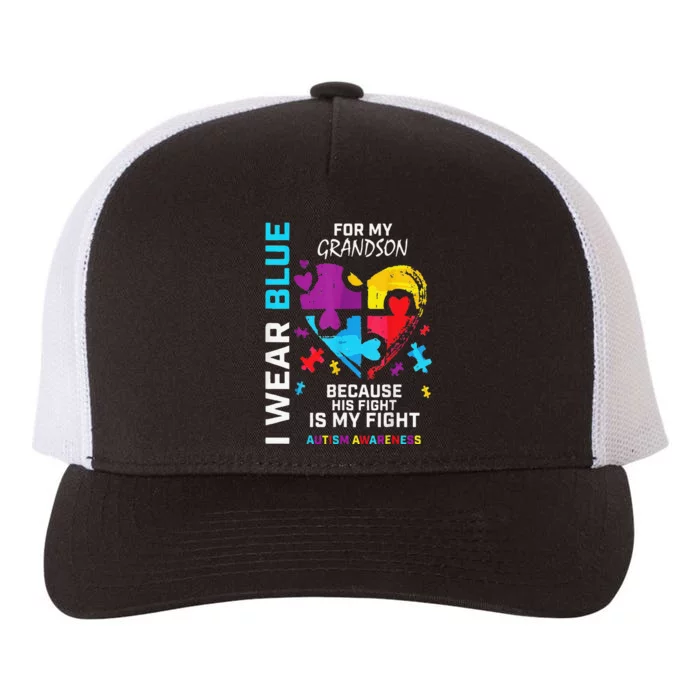 Grandma Grandpa I Wear Blue For My Grandson Autism Awareness Yupoong Adult 5-Panel Trucker Hat