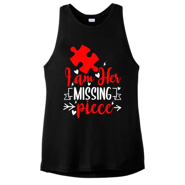 Guys Gift I Am Her Missing Piece Gift Couples Valentines Day Gift Ladies Tri-Blend Wicking Tank