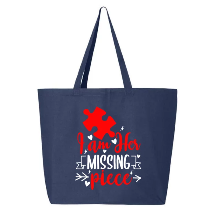 Guys Gift I Am Her Missing Piece Gift Couples Valentines Day Gift 25L Jumbo Tote