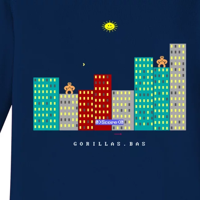 Gorillas.Bas Game In Qbasic Or Quickbasic Fanart Baby Long Sleeve Bodysuit