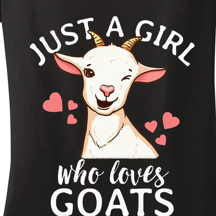 Goat Girl Just A Girl Who Loves Goats Farmer Goat Mom Women's V-Neck T-Shirt