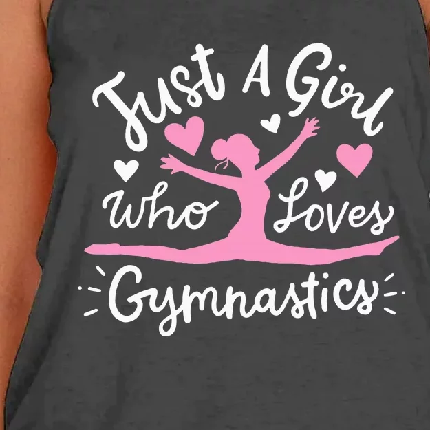 Gymnastics Gymnast Just A Girl Who Loves Gymnastics Women's Knotted Racerback Tank