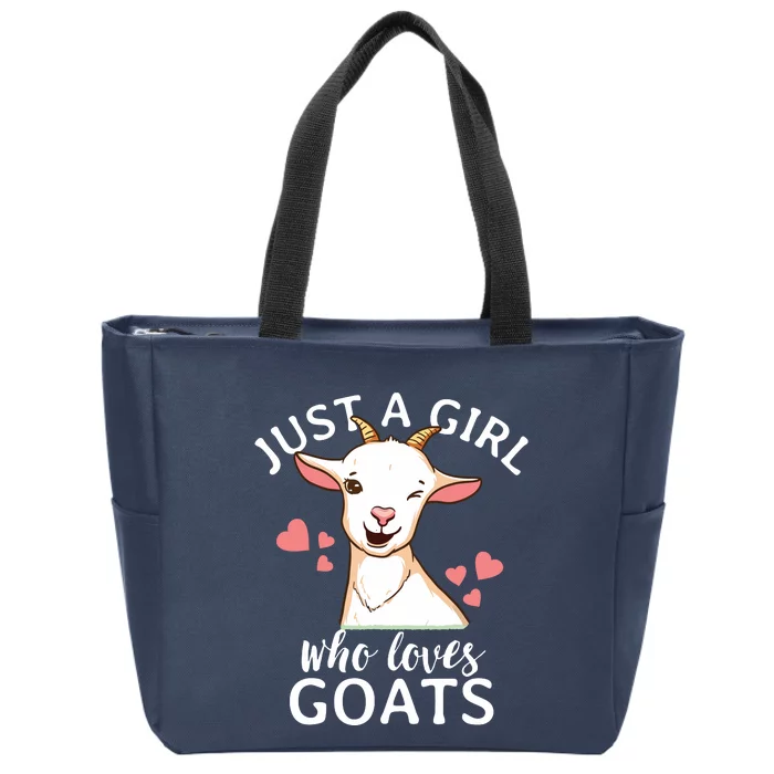 Goat Girl Just A Girl Who Loves Goats Farmer Goat Mom Zip Tote Bag